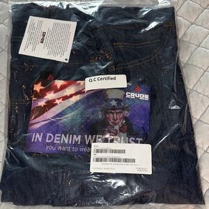 CRUDE FR Dark Blue Denim Jeans. New with tags - fire resistant work pants.